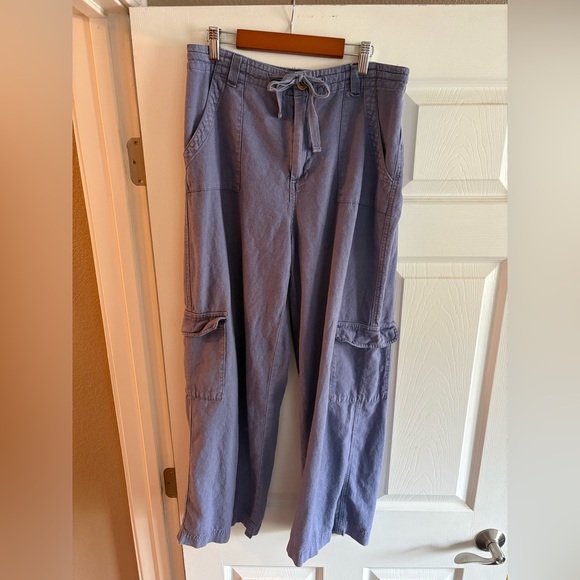 Sincerly Jules Pants - Sincerely Jules 55% linen pants cargo purple women's size L
